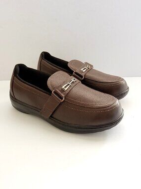 Ortho Feet EMILY Womens Loafers 9D Brown Leather Orthotic-Grade Support NWOB